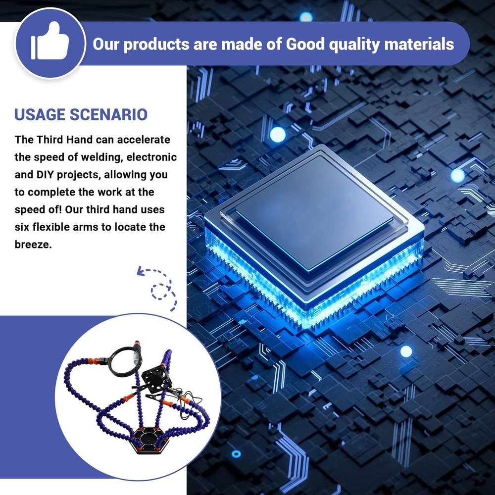 PCB welding support Aider Hands LED lamp 3X magnifier for