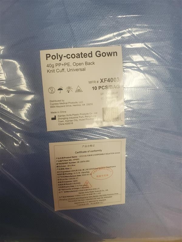 Poly-Coated Gown