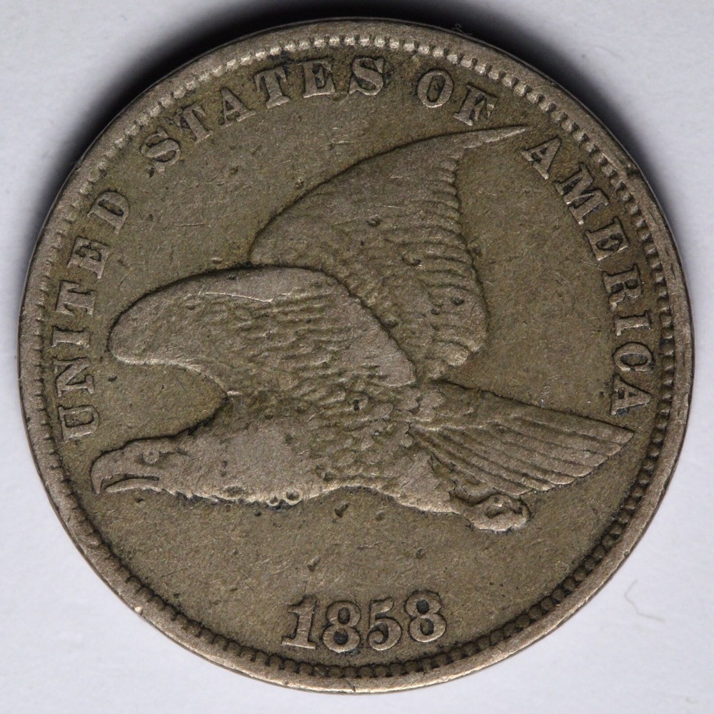 1858 S.L. Flying Eagle Cent Penny XF E110 QAFN