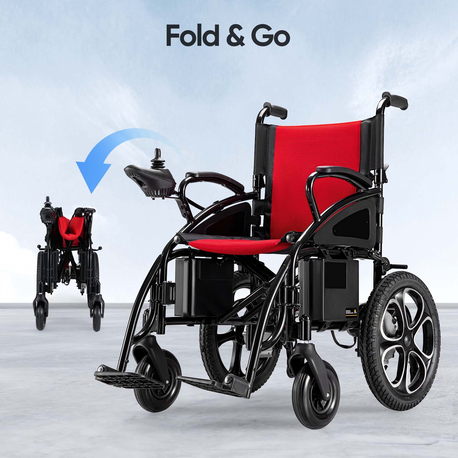 All Terrain Electric Wheelchair Heavy Duty 500W Foldable Electric Wheelchairs
