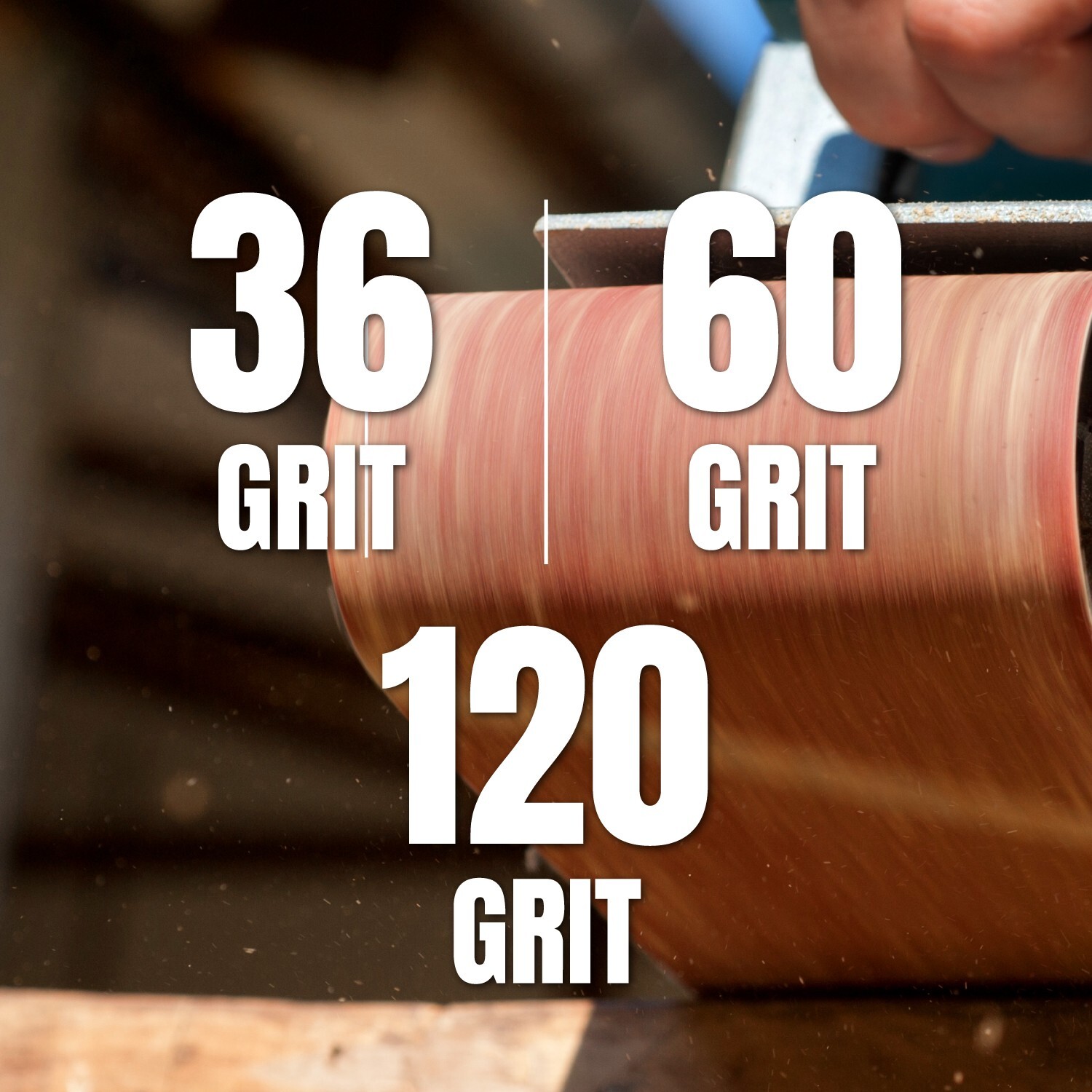 POWERTEC 6 x 48 In 60 Grit Metal Grinding Zirconia Sanding Belt-3PK (464806Z-3)