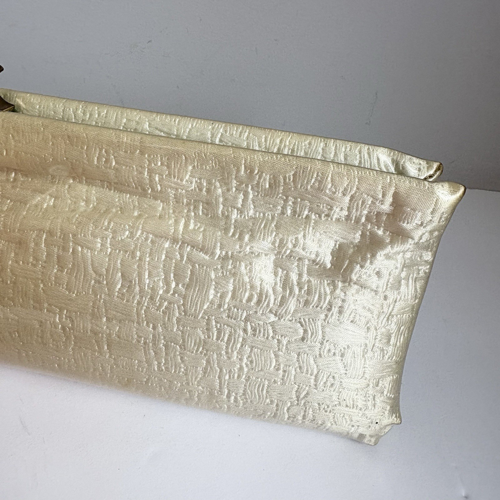 Vintage 1960’s Clear Vinyl covered Textured Satin Clutch Purse HL Harry Levine