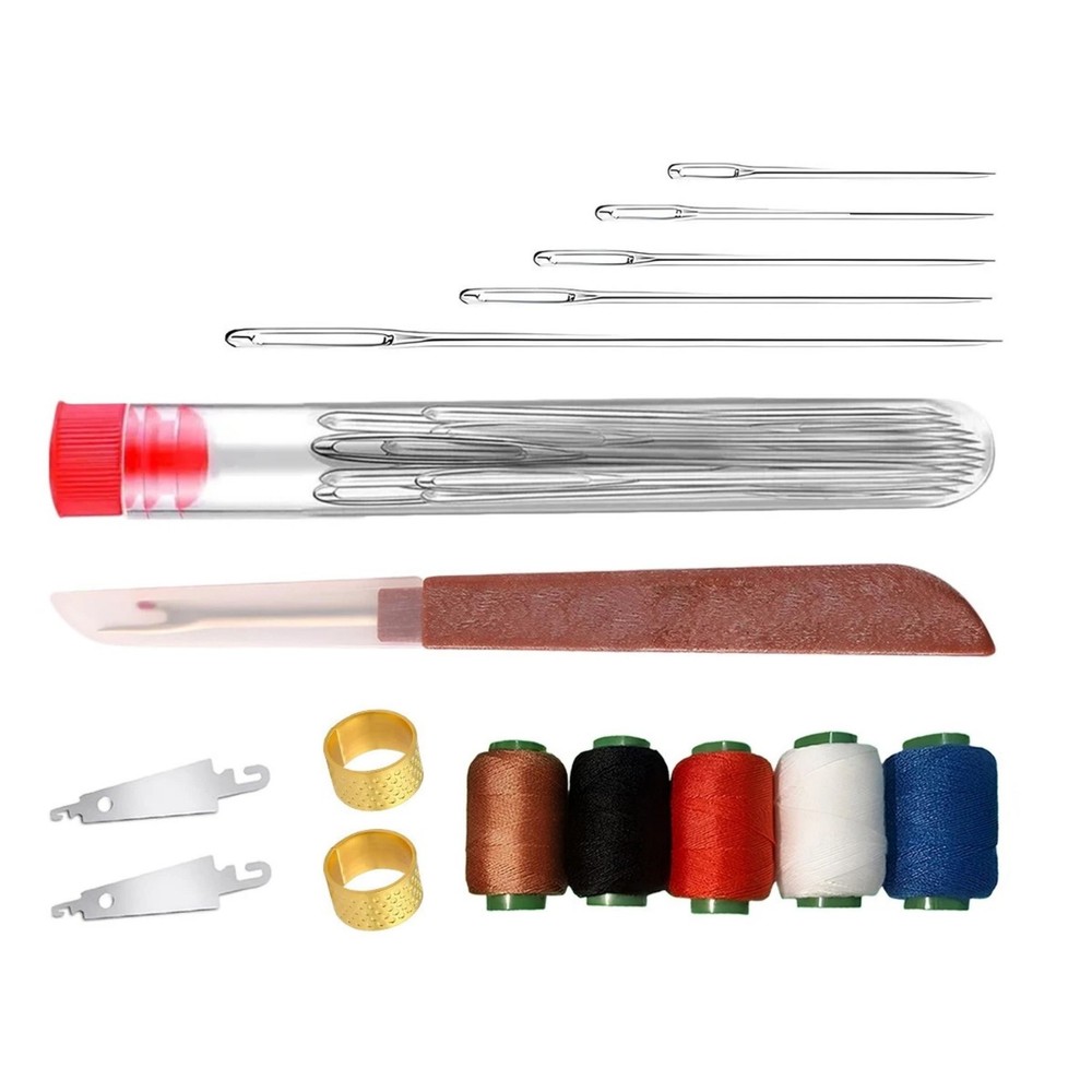 For Crafting 36 Piece Sewing Tool Set Multi-Color Thread Needles Portable Kit