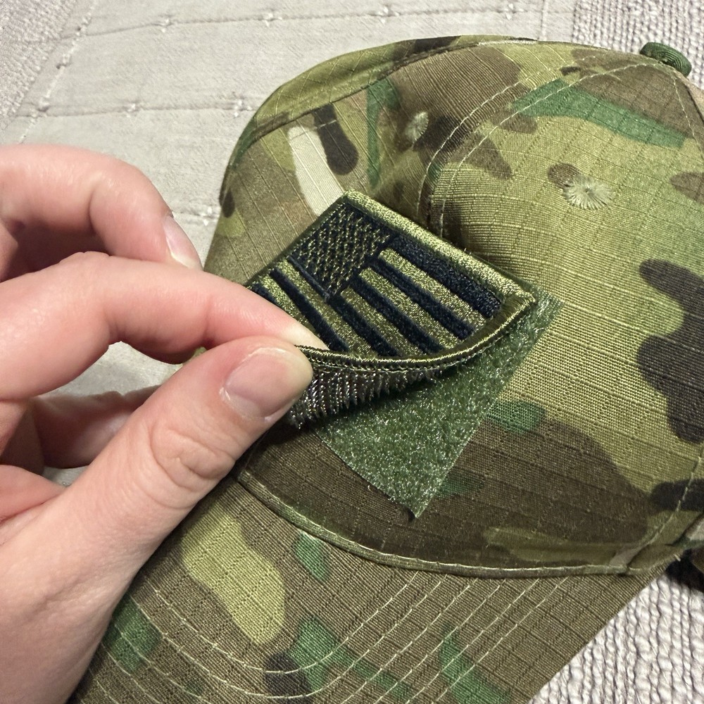 Eagle Crest Camouflage Hat with Removable American Flag Patch