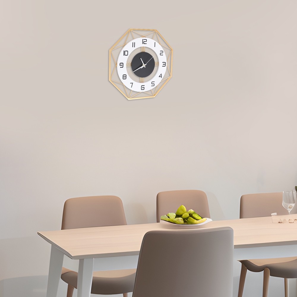 Decorative Wall Clock for Home- Noiseless Sweep Movement, High-Temp Baking Paint