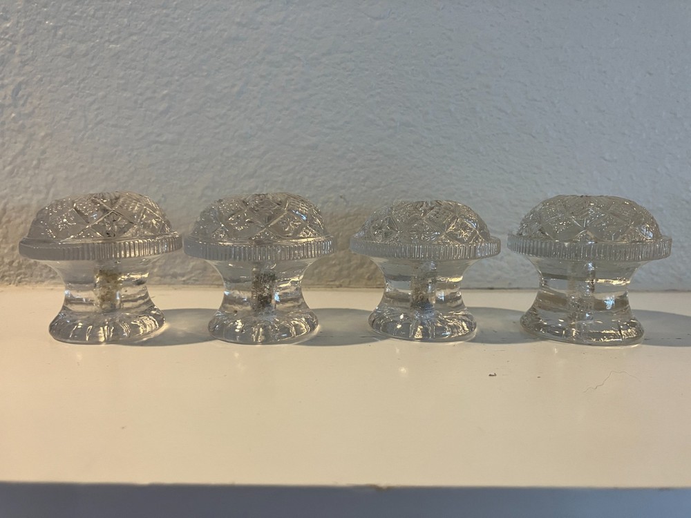 Early Old Antique Pressed / Sandwich Glass Cabinet / Drawer Pulls / Knobs