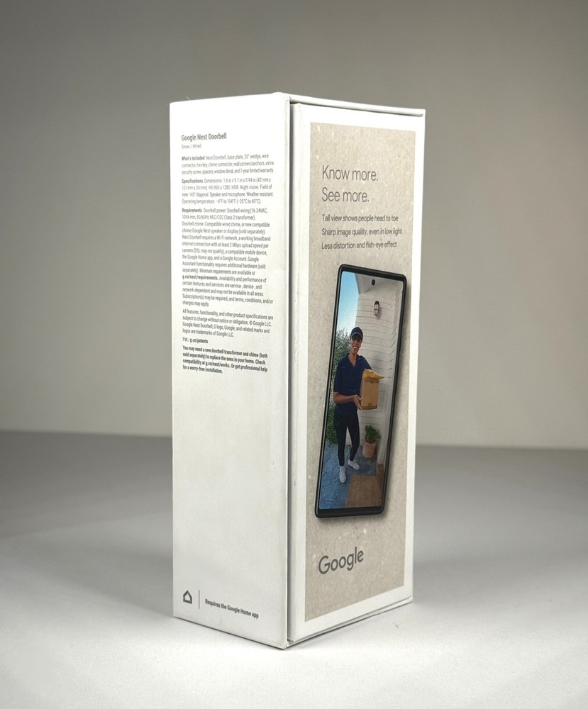 Google - Nest Doorbell Wired (2nd Generation) -- Snow