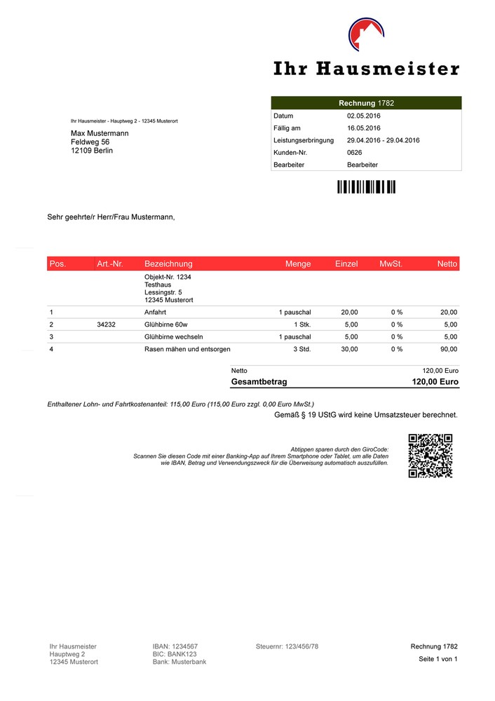 Faktura Manager Hausmeister Software Programm, EDV Verwaltung,Rechnungsprogramm