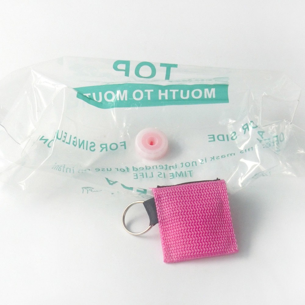 100PCS Rose red CPR Resuscitation Face Shield with Filter First Aid Resus Shield
