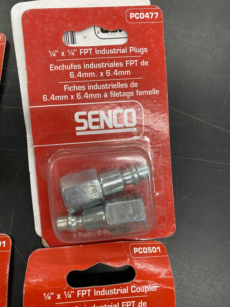 5 NEW PKGS SENCO AIR COUPLER & QUICK CONNECT PLUGS - FREE SHIP