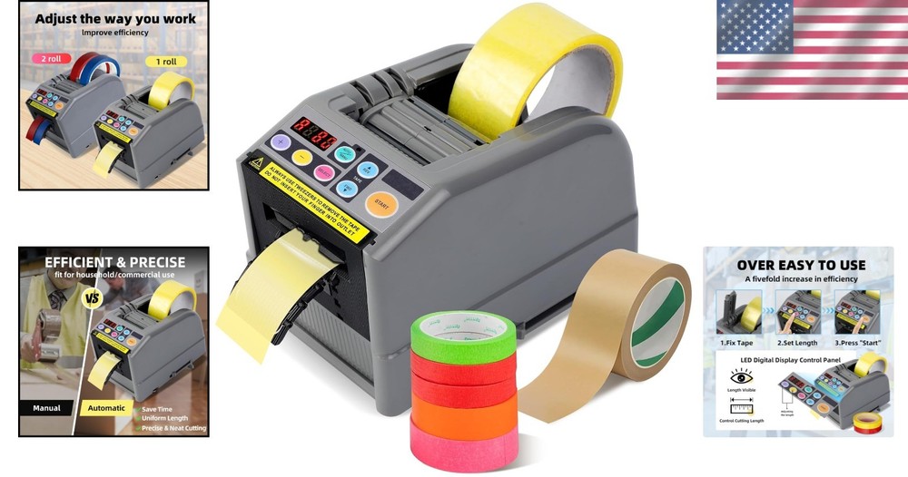 Efficient 39.9-Inch Automatic Tape Dispenser with Safety and Memory Features