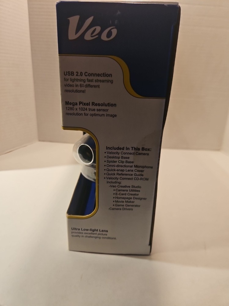 USB 2.0 WEBCAM 1.3 MEGA PIXEL WEB CAMERA / MICROPHONE VEO VELOCITY CONNECT ~ NEW