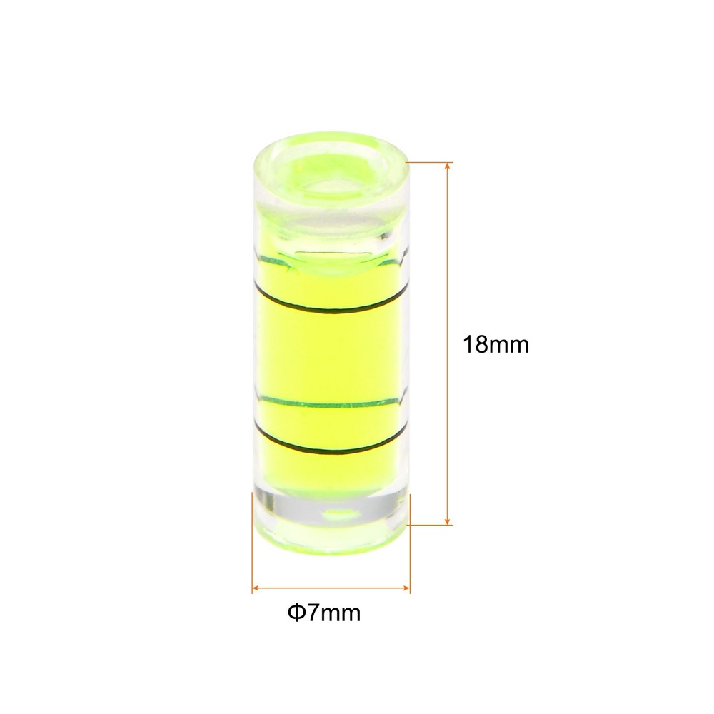 6pcs Small Cylindrical Bubble Level Vials 7x18mm Levels Measuring Tools