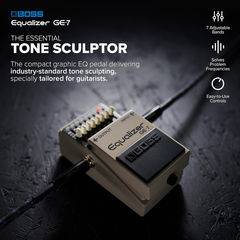 GE-7 Equalizer | Compact Graphic Equalizer Pedal | Tailored for Guitarists | 7 B