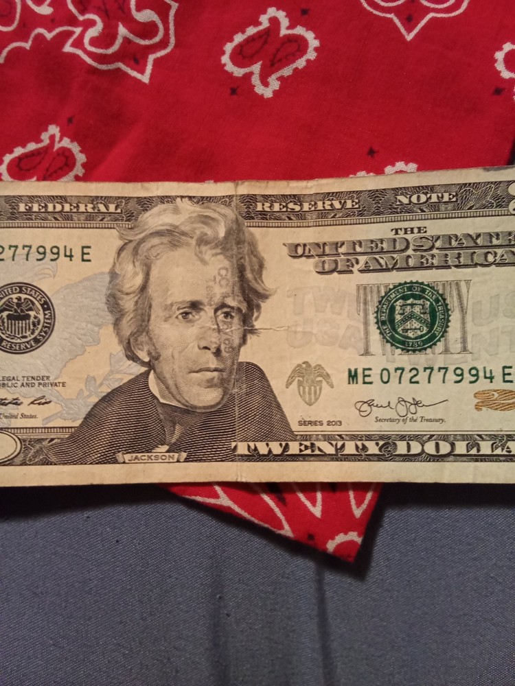 $20 bill error ink bleed through 2013
