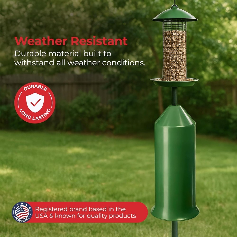 18" Squirrel Baffle - Easy Install Pole Wrap Around Baffle: Protect Hanging B...
