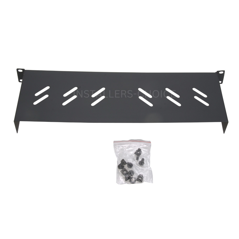 Universal Rack Tray 19" 1U Server Mount Shelf, 6" Deep, No Lip, Black