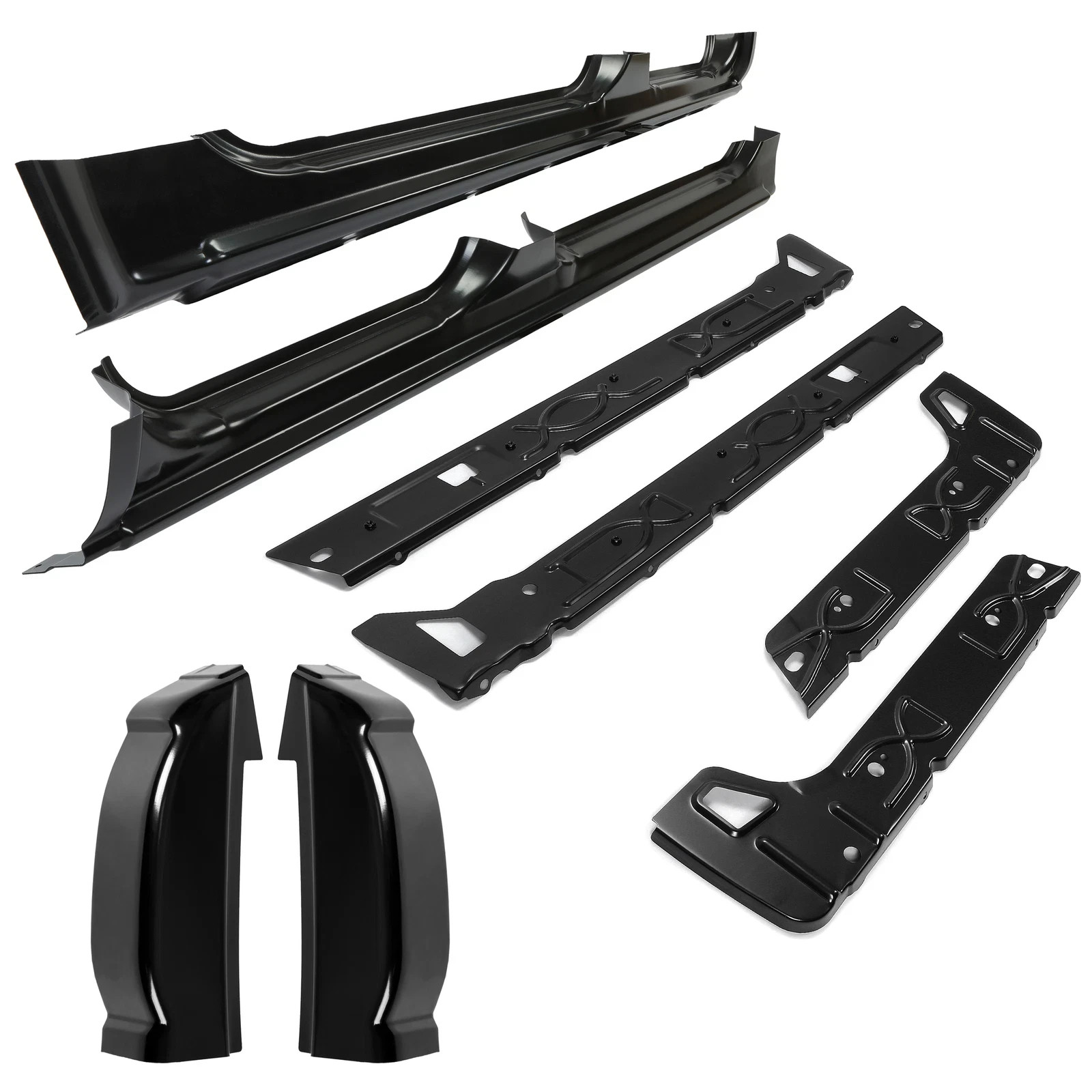 For Silverado Sierra 1500 99-07 Crew Cab Outer& Inner Rocker Panels& Cab Corners