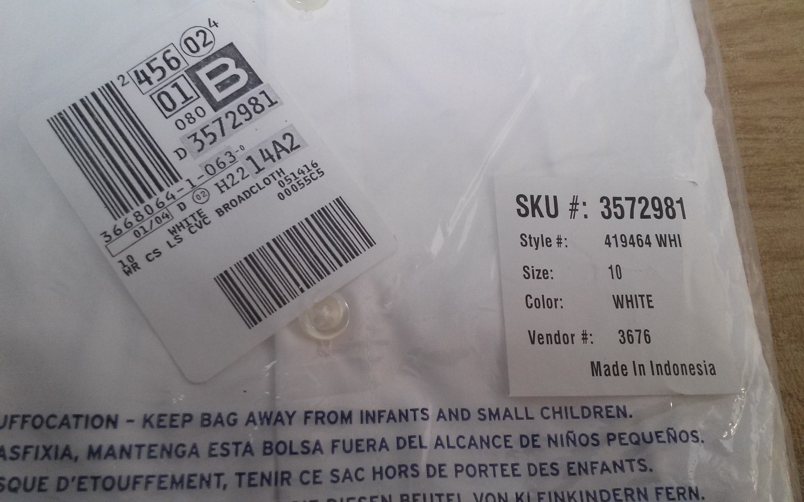 Lands' End Wrinkle Free Broadcloth Women's White Shirt Size 10