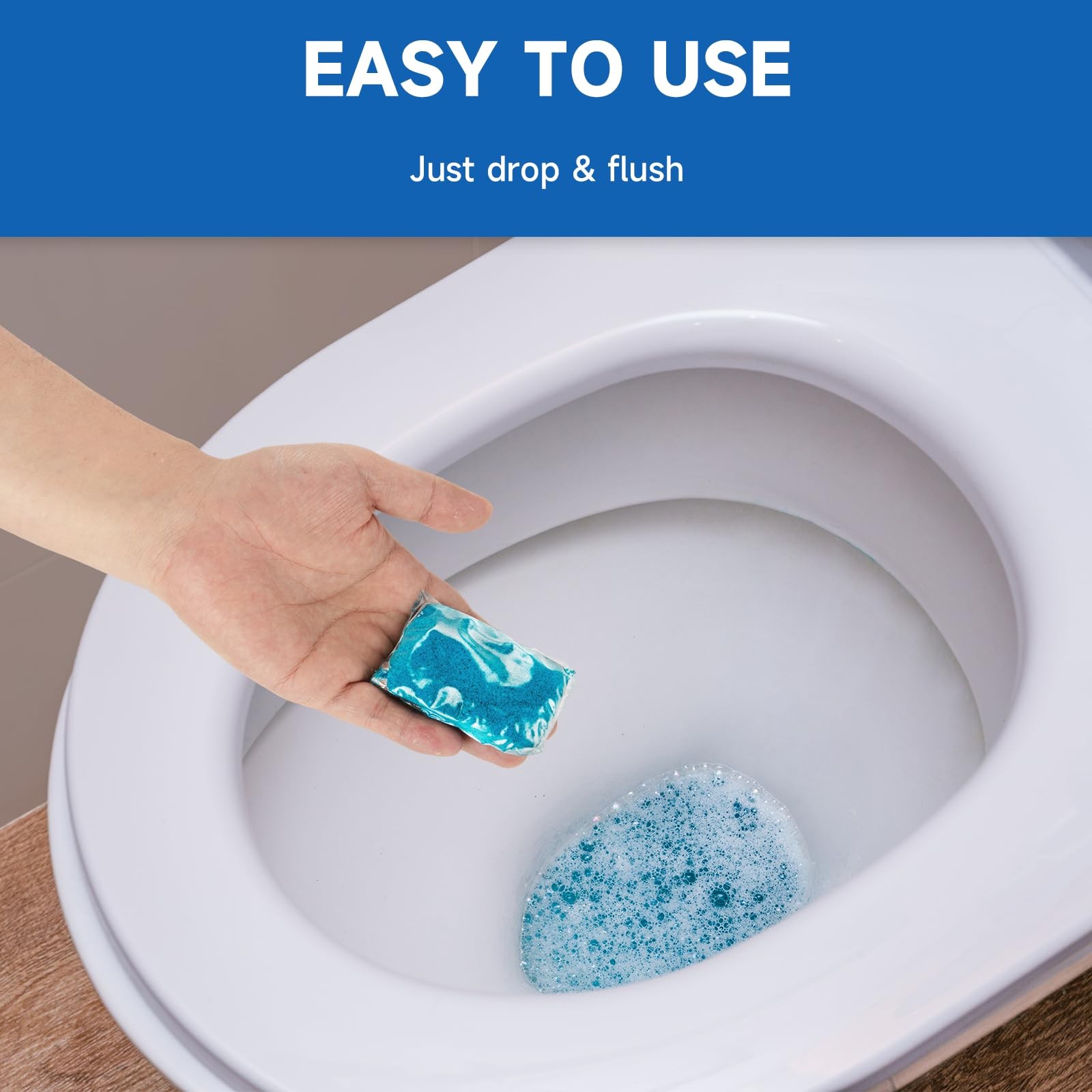 RV Toilet Treatment Pods 50 Pack Deodorizer for Black & Grey Water Tank