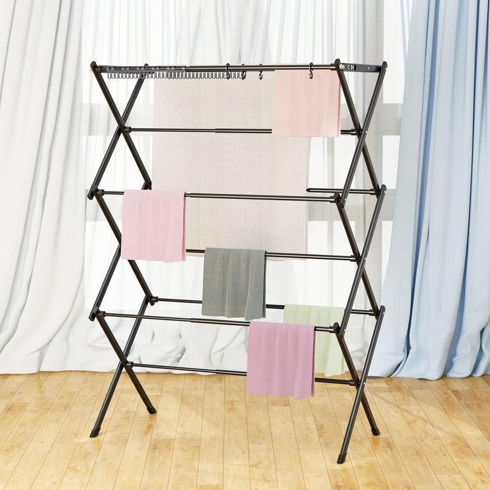 Clothes Drying Rack Indoor Outdoor Foldable Space Saving Laundry Drying