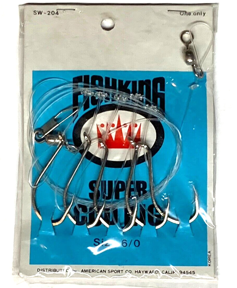 FISHKING 6 PACKS SW-204 Super Cod Rig Size 6/0 Five Hook Rig