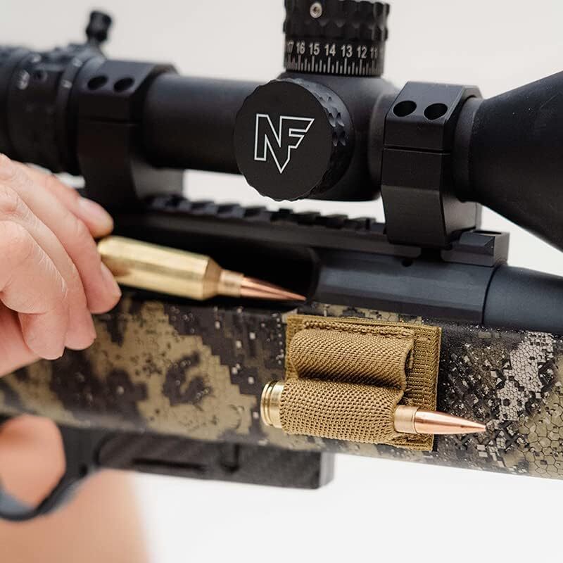 Tactical 2x Patch Ammo Holder 2 Round Adhesive Cartridges Hook Loop Bullet Pouch