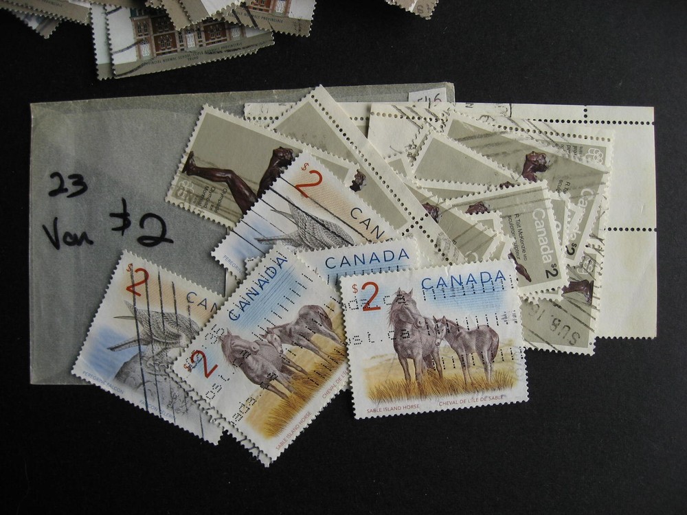 Canada wholesale 700 used $2 stamps in envelopes various issues