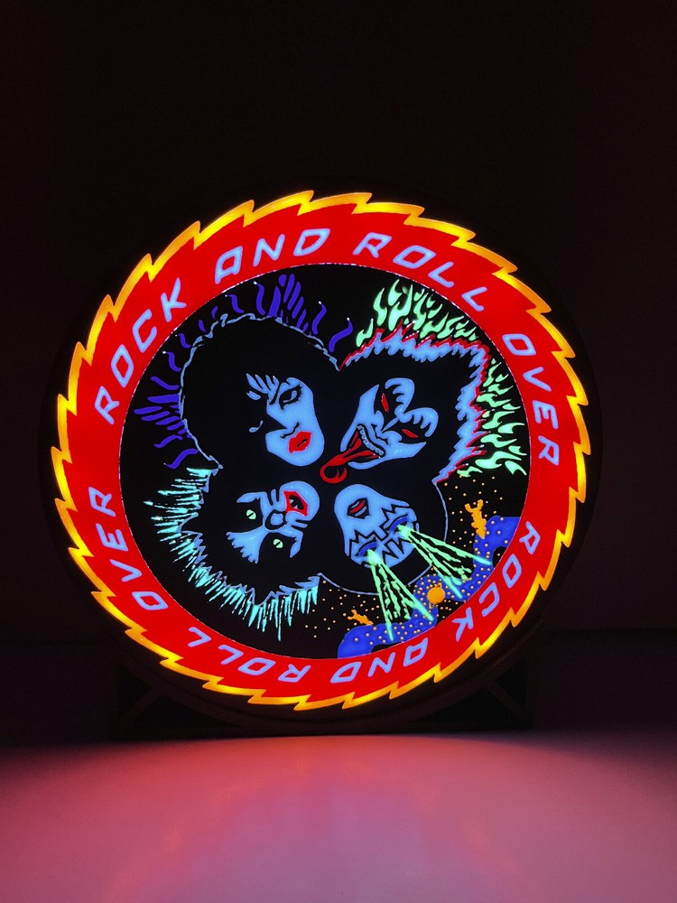 KISS Rock and Roll Over v2 light box, colored bright LEDs with stand and remote
