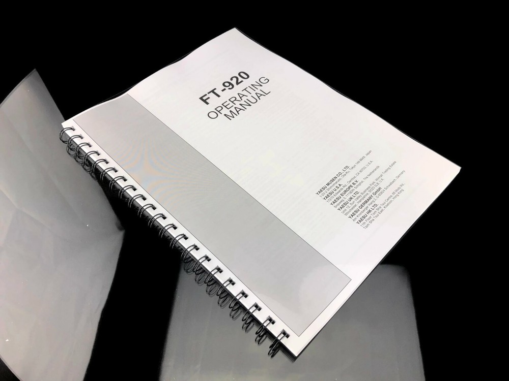 Yaesu FT-920 Transceiver Instruction Manual Operating Guide Coil Bound