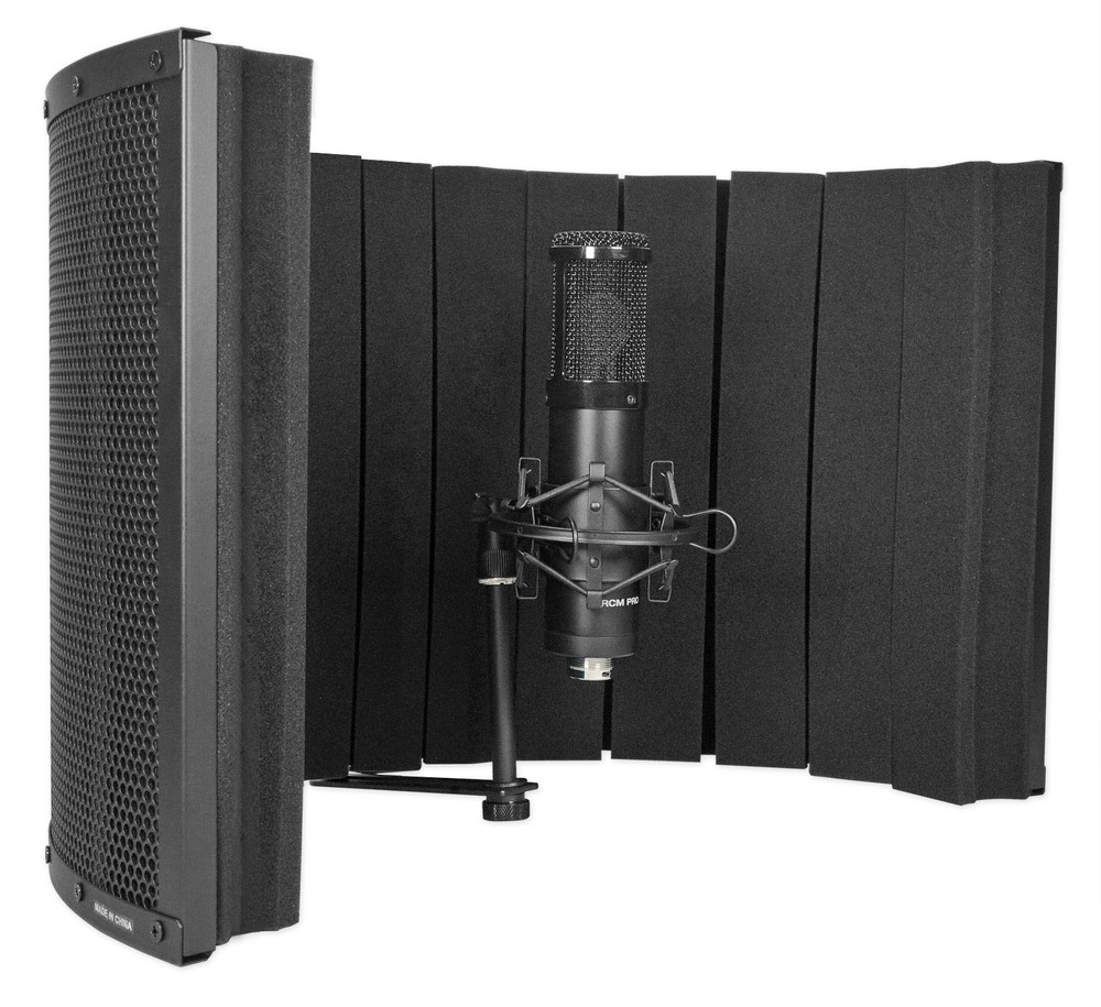 Rockville ROCKSHIELD 4 Large Studio Mic Isolation Shield Vocal Recording Booth