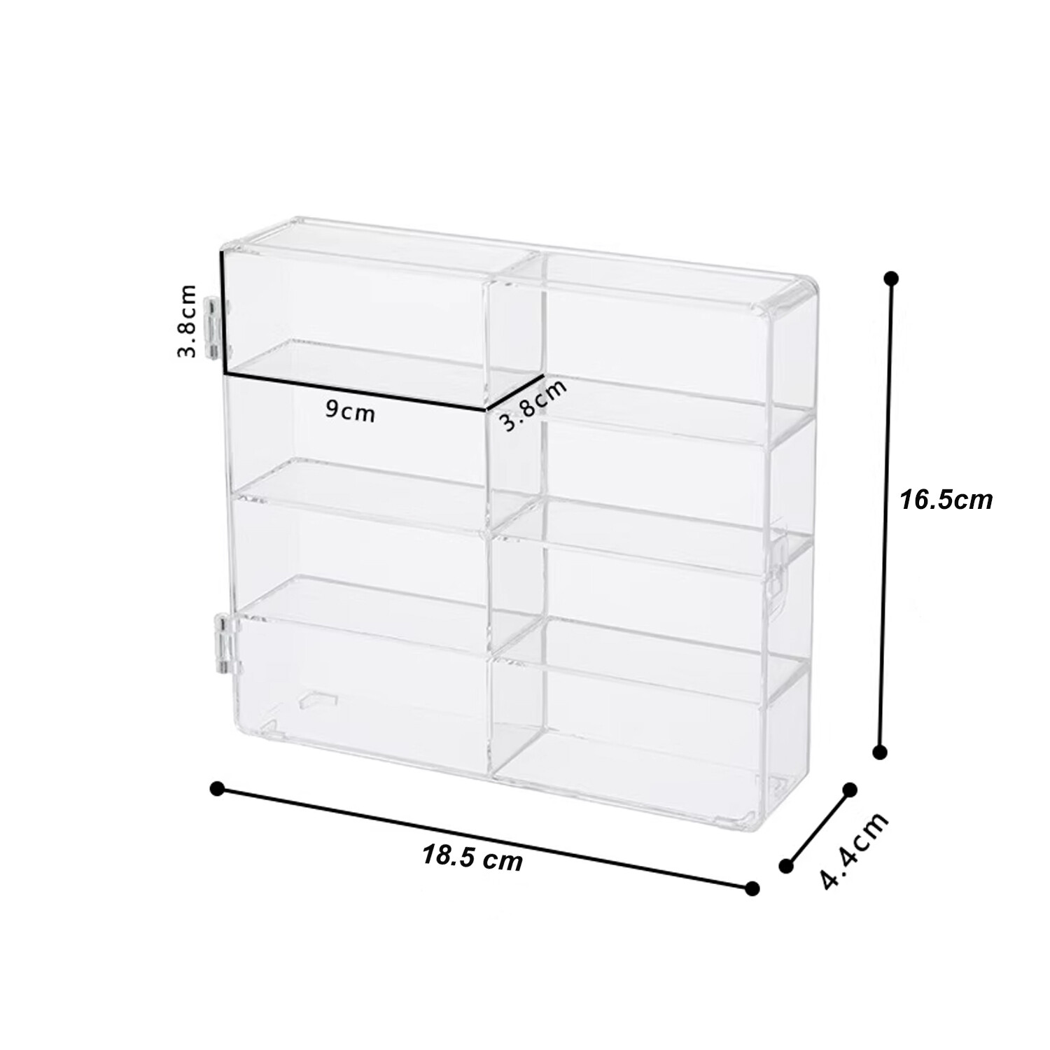 Car Display Case For 1/64 Hot Wheels Storage 8 Cars With Locking Latch Stackable