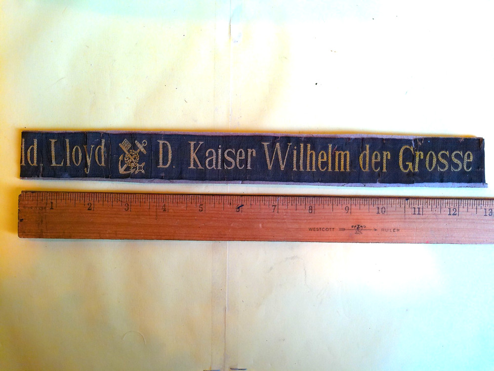 GERMAN WW1 FIRST COMMERCE RAIDER HAT BAND