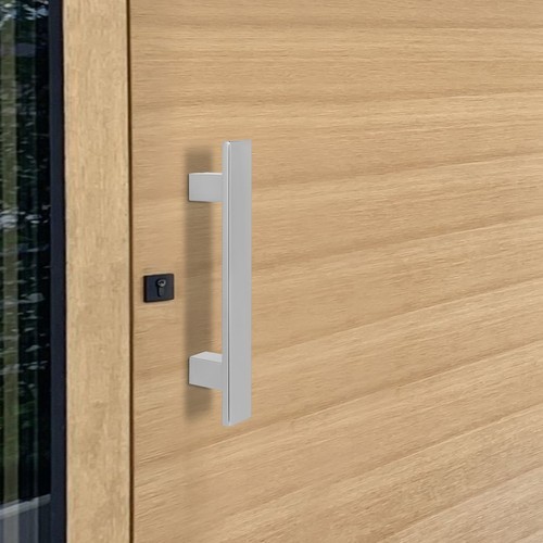 H-shaped Sliding Door Pull Handle, Double Sided Push Pull Door Handle, Silver