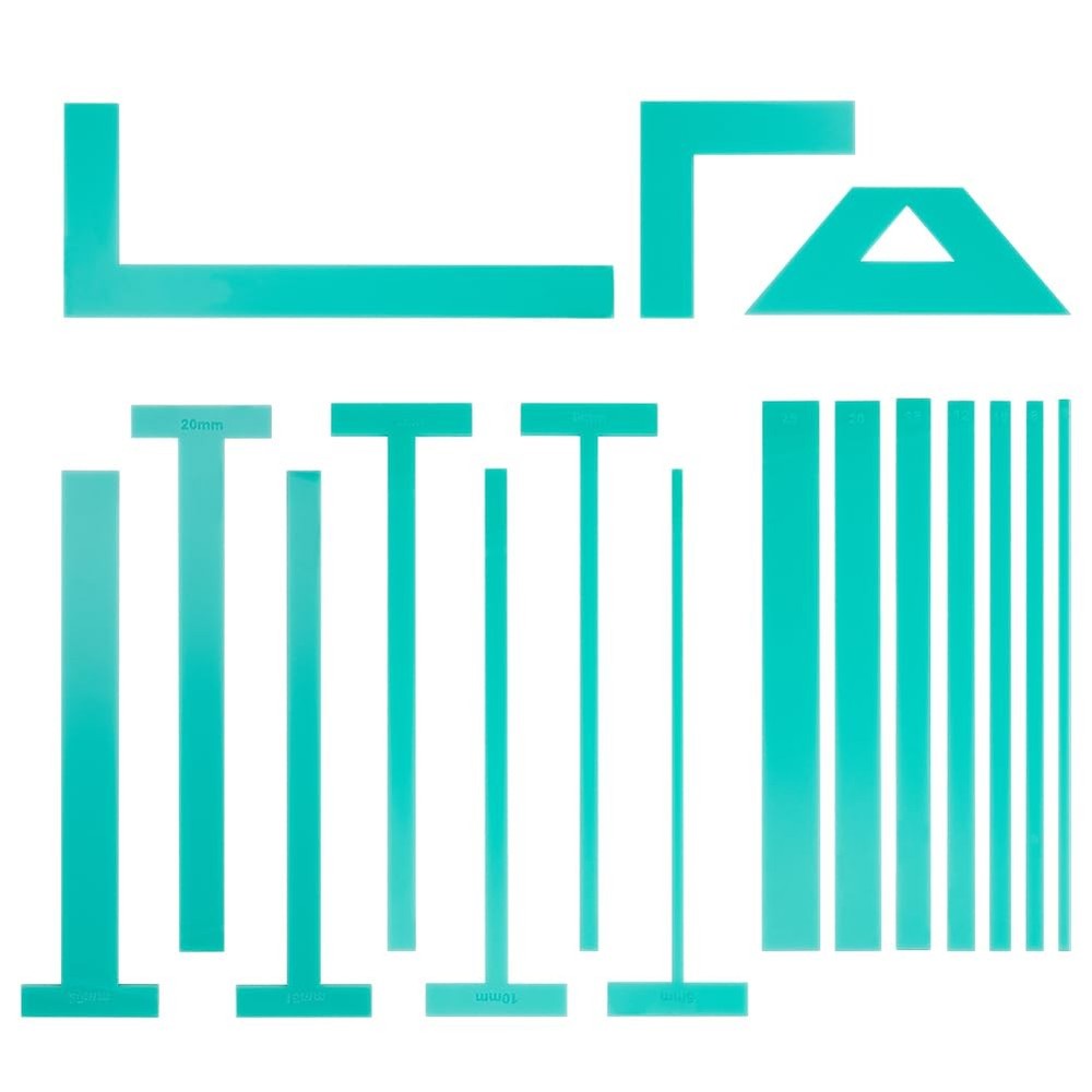 17pcs Acrylic Bookbinding Spacer Tools, Clear Handmade Tools, L T Shape Ladde...