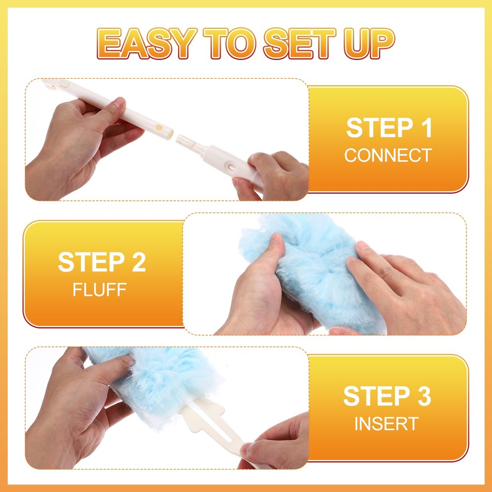For 1 Count Refill Blue Flexible Handle, with 10 Blue Dusters