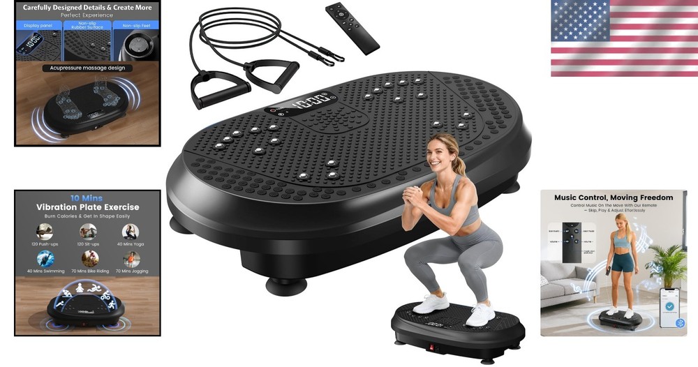 Remote-Controlled Vibration Fitness Machine: 5 Programs & Adjustable Resistance