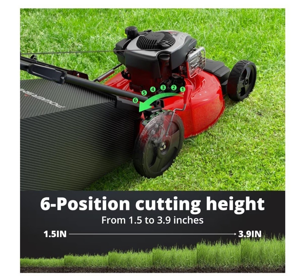 PowerSmart 21" Self-Propelled Lawn Mower 140cc 3-in-1 Mulching Bagging