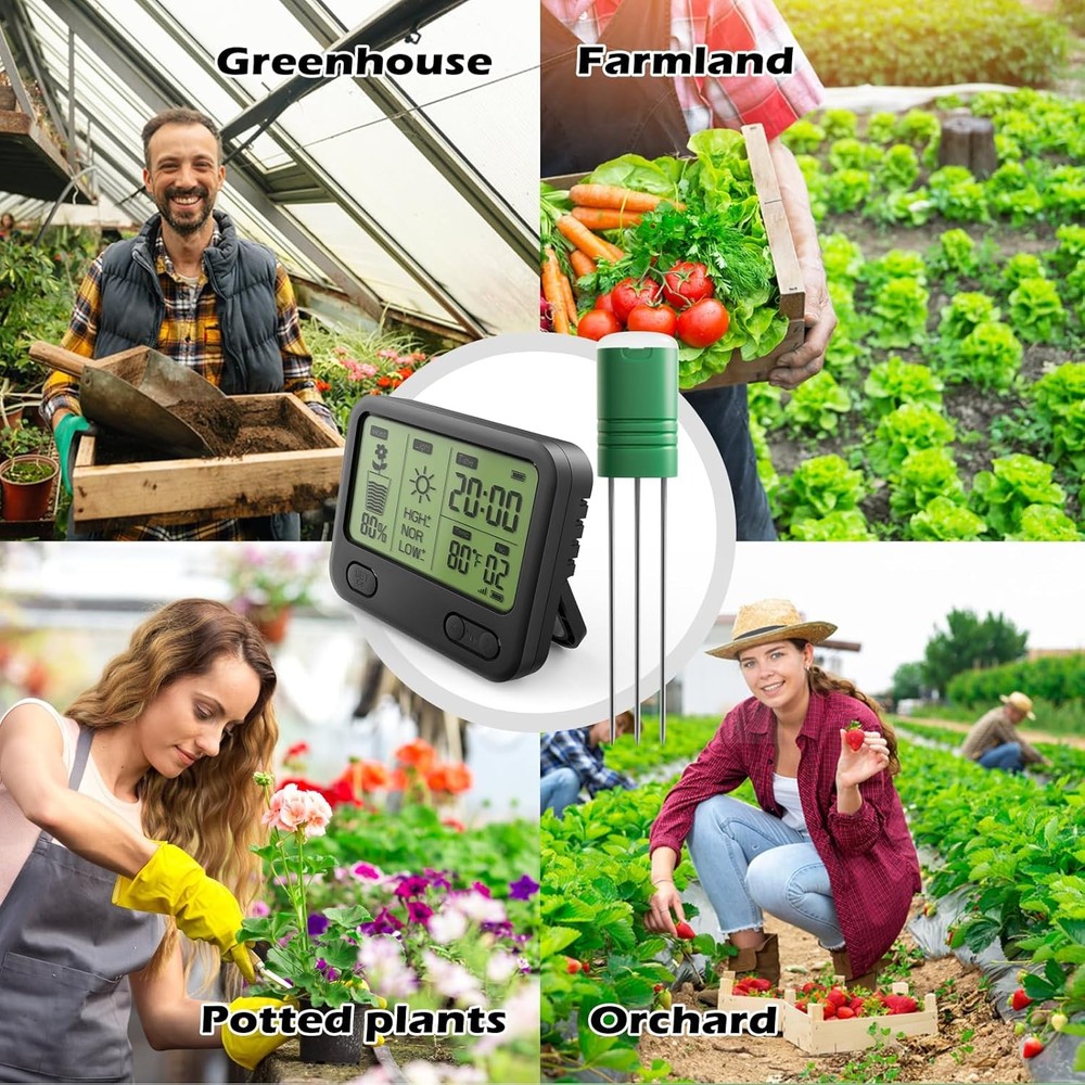 Multi-zone WirelessSoilMonitoring Kitand Soil Thermometer(Main Unit + 4 Sensors)