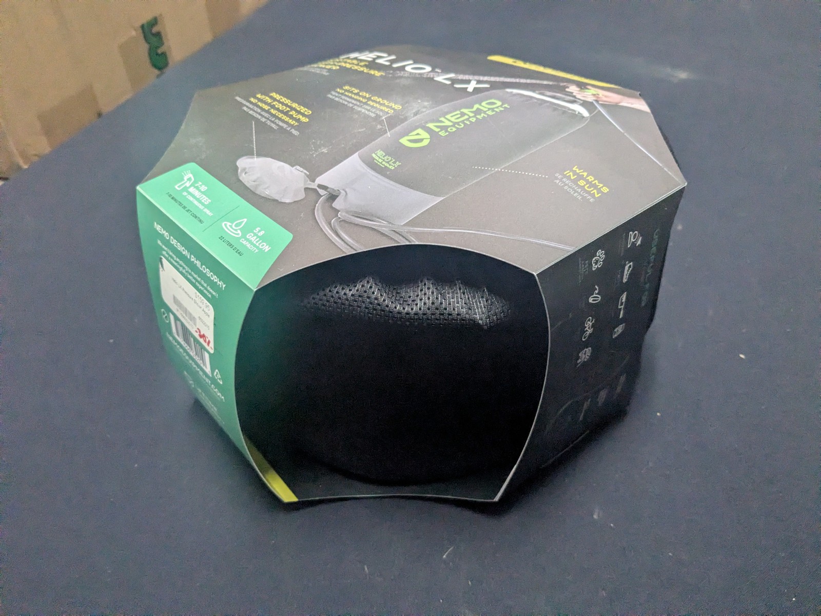 NEW Nemo Helio LX Portable High-Pressure Camping Shower (5.8 gal / 22 L)