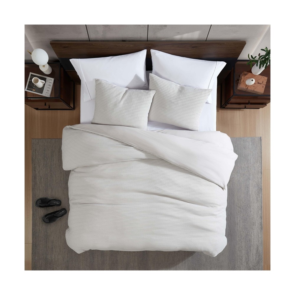 Kenneth Cole - King Comforter Set, Soft Waffle Textured Bedding with Matching...