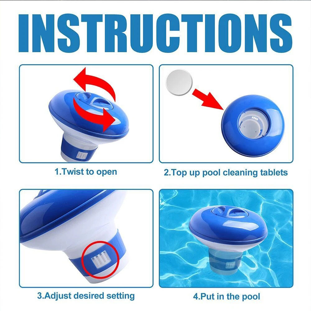 ABS Pool Chlorine Dispenser 1.5" Tablet Holder,Durable & Floatable Design