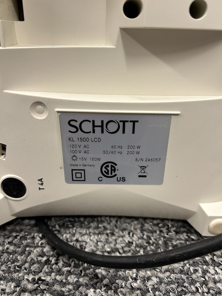 Leica Model KL 1500 LCD Fiber Optic Light Source, With Double Arm Light Guide