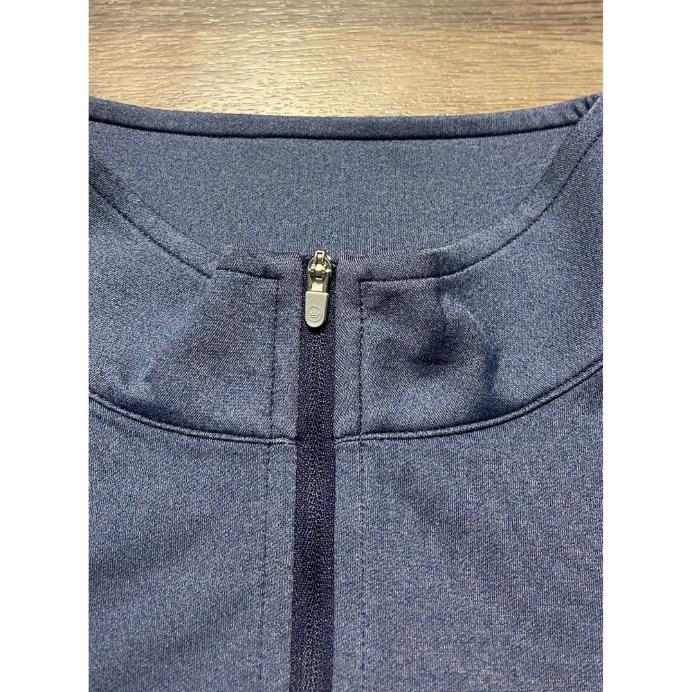 Peter Millar Mens Blue Quarter Zip Pullover Glooko Logo Performance Golf Large