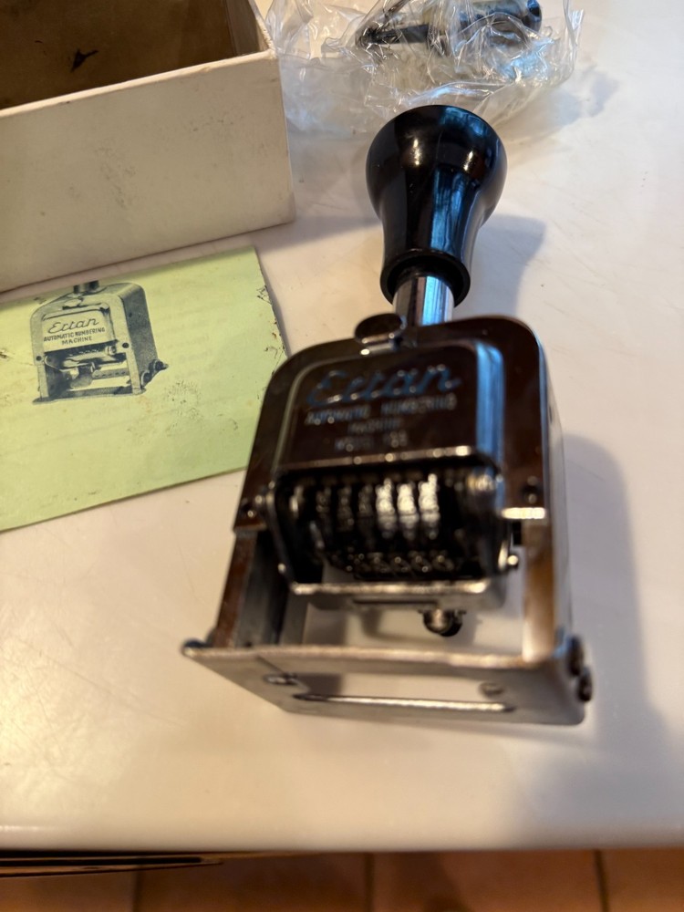 Ertan Model 188 Automatic Numbering Machine 6 WHEELS 7 ACTIONS,INSTRUCTIONS