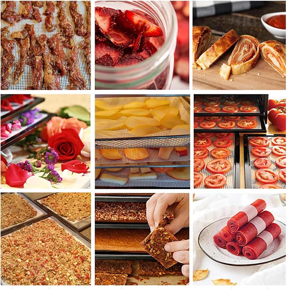 8 Pcs Silicone Dehydrator Sheets, Premium Non Stick Mats, white