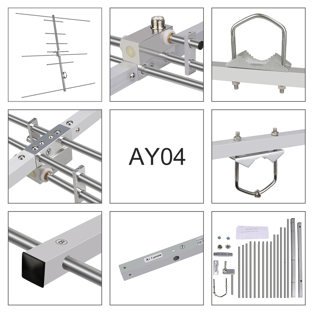 AY04 Yagi Radio Antenna UHF/VHF 8 Elements SL16.K 100W Baofeng Ailunce Kenwood