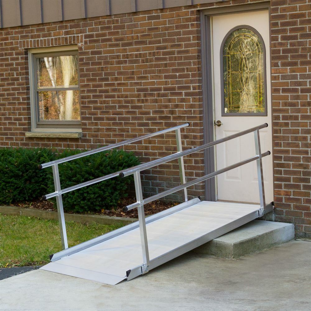 Aluminum Wheelchair Ramp with Handrails - 3' L