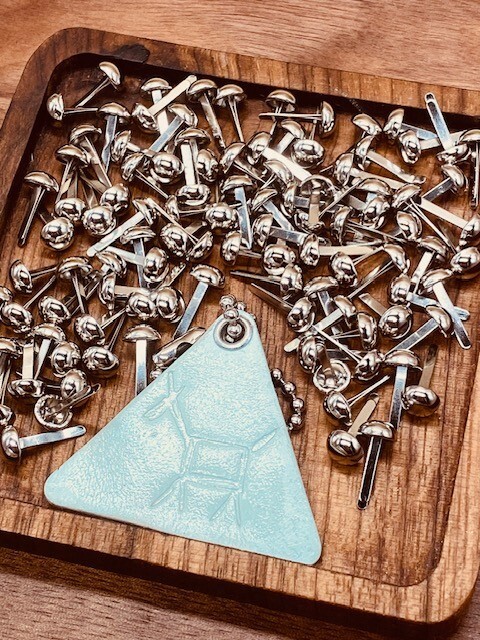 Silver mushroom brads (50 count)