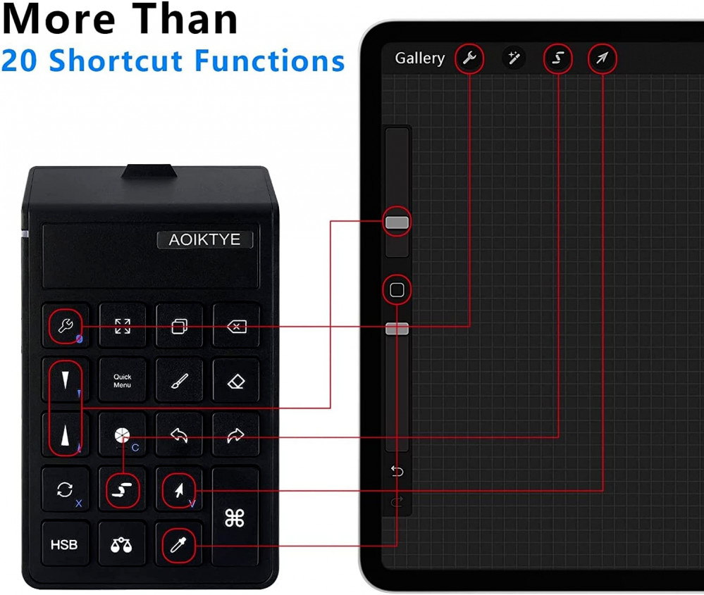 Keyboard for Procreate, Procreate Accessories Black